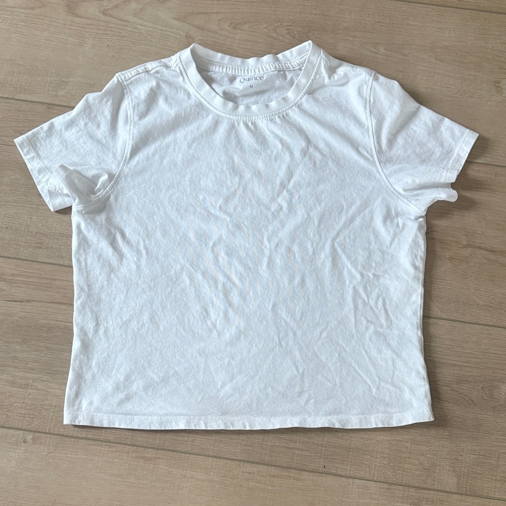 Quince 100% Organic Cotton White Crewneck Tee - Classic Basic